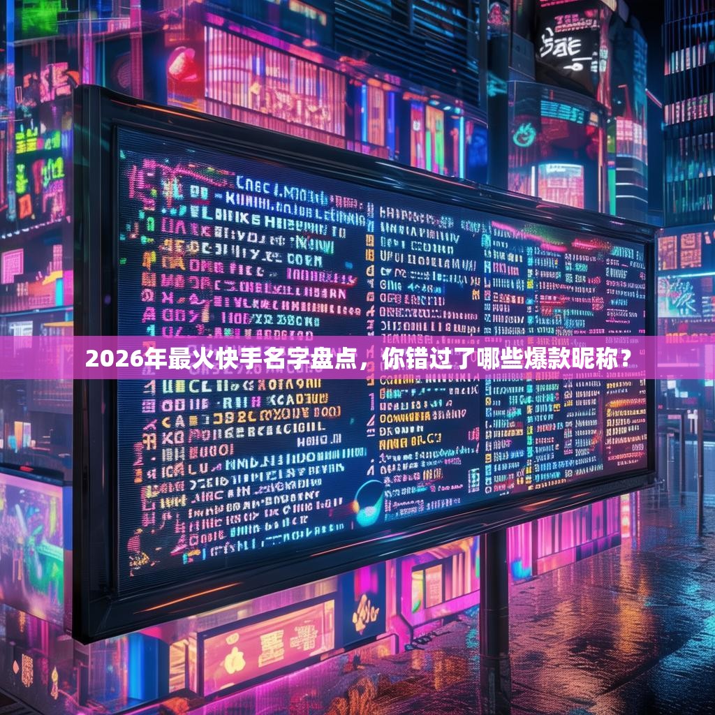 2026年最火快手名字盘点,你错过了哪些爆款昵称?